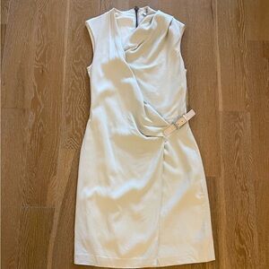 Helmut Lang cream belted dress